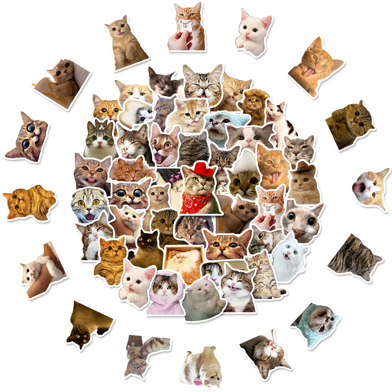 50 котинговые наклейки кошки милые котята CUTE сеть красный кот эмодзи наборы граффити кросс-бордер наклейка оптом
