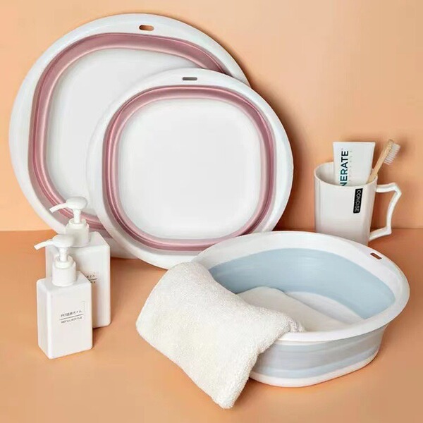 Foldable handheld children's big plastic washbasin for traveling for…