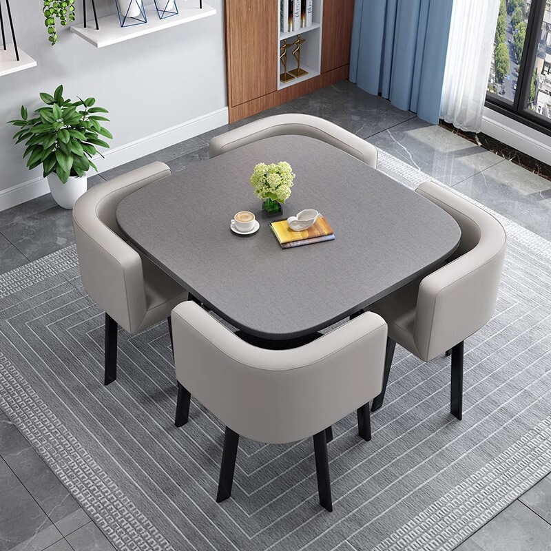 Simple square negotiation table and chair combination shop shop rest area negotiation table reception leisure reception small round table