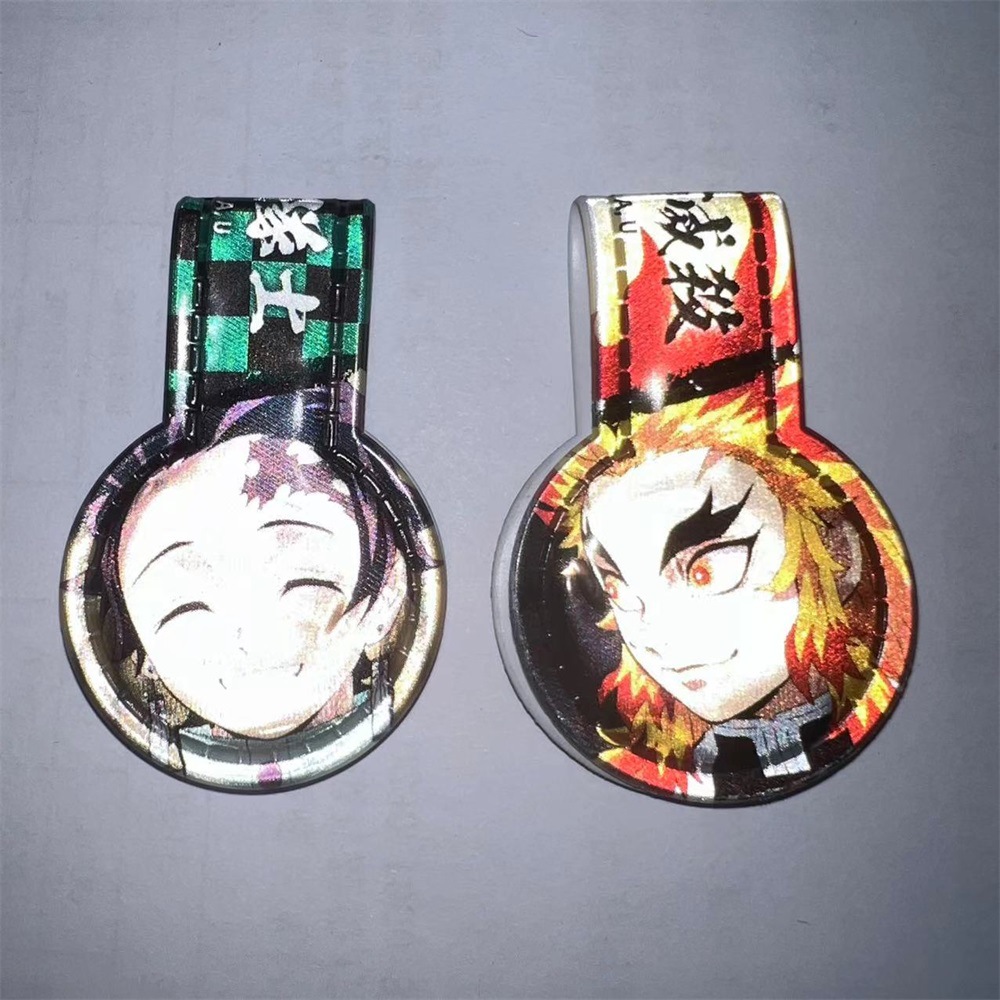彩印反光磁铁夹 鬼灭系列反光磁性夹 手提包衣帽磁铁夹户外反光夹