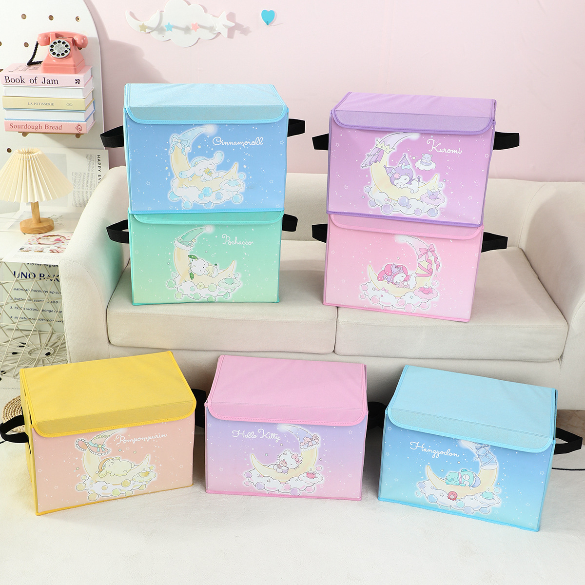 New Cartoon Dormitory Book Snack Storage Household Clothes and Toy Storage Box Foldable Car Storage Box