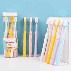 Toothbrush 10-packs and 20-packs, soft bristle smiling bucket head brush convenient set, individual protective sleeve, wholesale and dropshipping