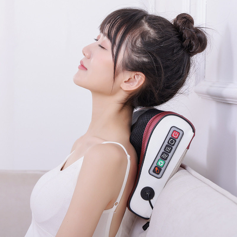首、肩、腰、背中用のスマートマッサージ枕、多機能温湿布、ホームオフィスアーティファクト、頸椎と腰の電気マッサージャー|undefined