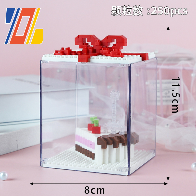 Torta de cumpleaños micro diamante pequeña partícula bloques construcción novias lindas regalo chica serie juguetes al por mayor regalos del estudiante
