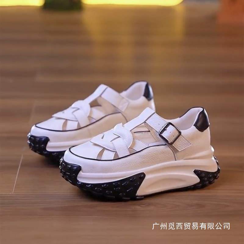 Dad Shoes Women's Baotou Women's Sandals Hollow 2025 Summer New Versatile Thick-Soled Casual Sports Shoes