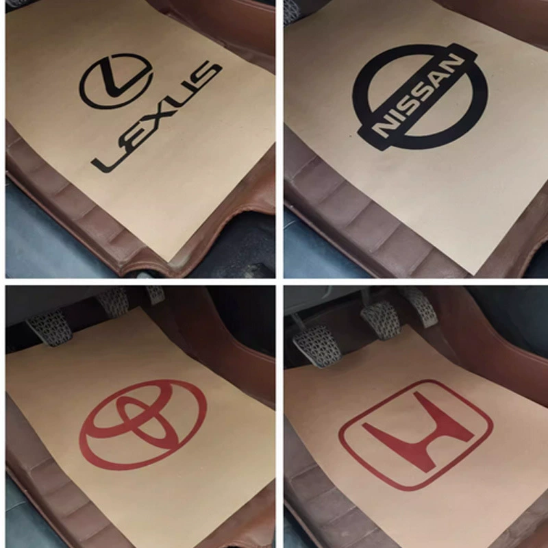 Автомобильный логотип Автомобильный одноразовый бумажный коврик Автомойка 4s магазин водонепроницаемый воловья нога бумага педали бумага для ног 100 листов