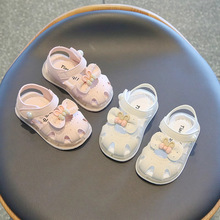 女童凉鞋2026年夏季儿童学步鞋软底婴儿小童可爱蝴蝶结镂空夏凉鞋