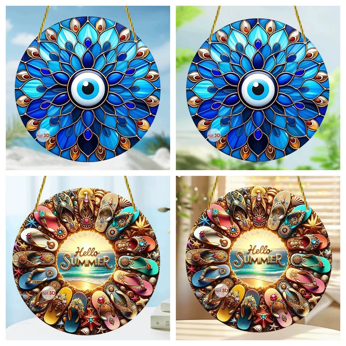 Трансграничный новый американский два ретро 2D плоский акриловая декоративная мебель подвеска пастырская подвеска