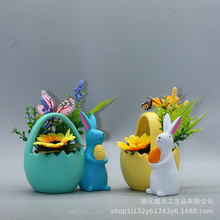 Ins欧美风卧室MINI陶瓷多肉小花盆动物花缸桌面多肉小花盆摆饰