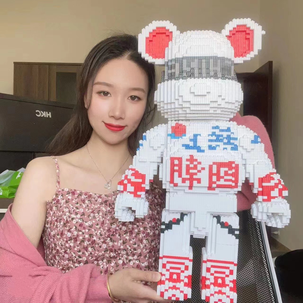 Compatible con la serie LEGO bloque de construcción oso empalme partículas miniatura montado rompecabezas de dibujos animados niño hembra bloques de construcción juguete