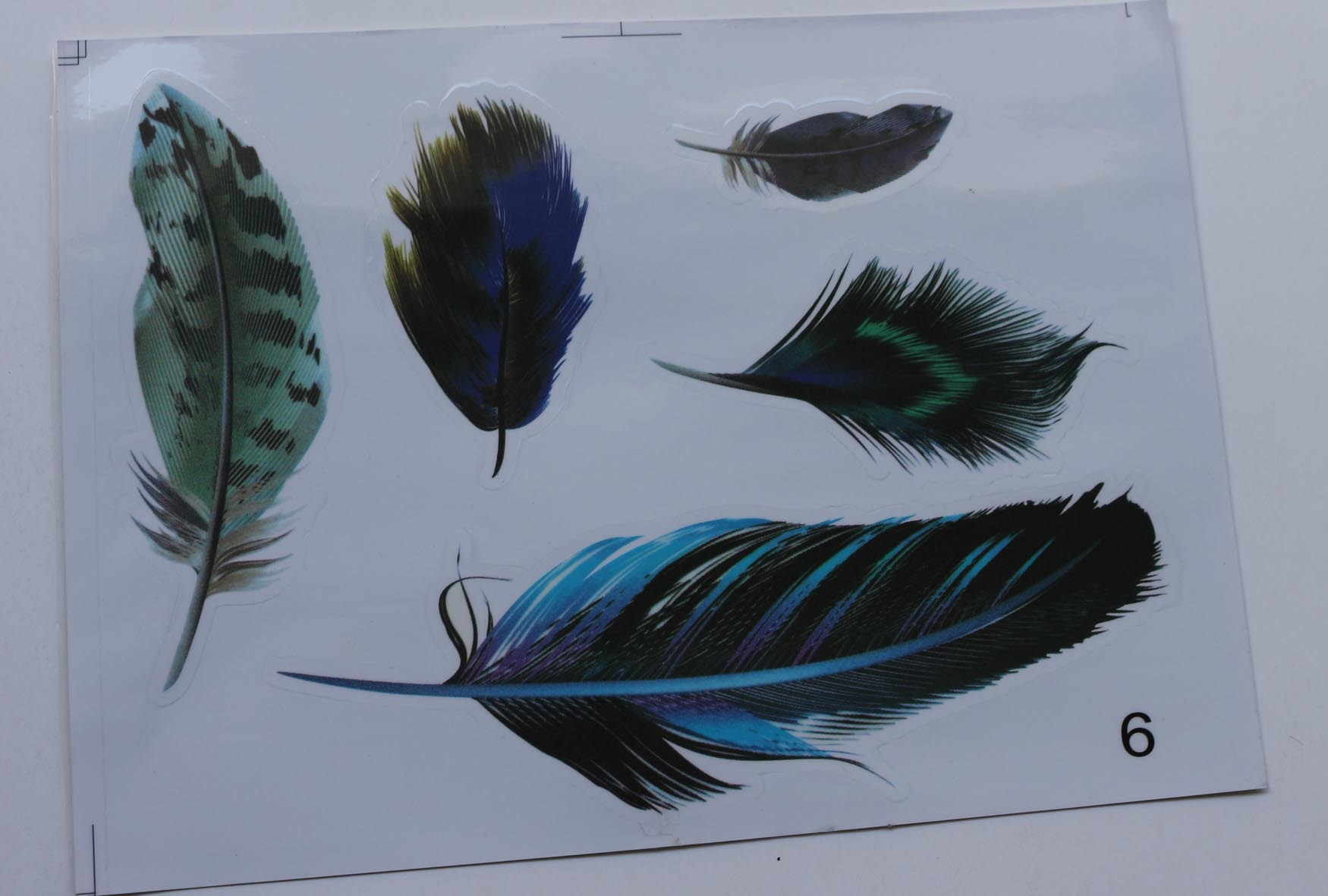 Fábrica al por mayor pluma coche pegatinas coche DIY personalidad pluma pegatinas rasguño decorativo coche pegatinas