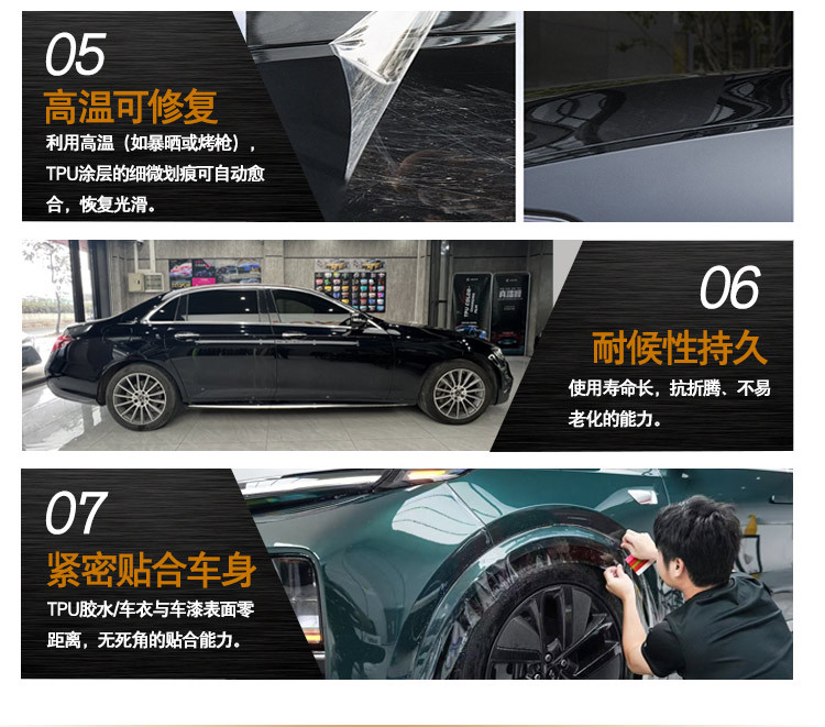 Tpu Carbon Fiber Black Car Color Change Film, Sporty Cool Texture, Heat Repair Coating, Acid Rain Resistant, High Toughness, Strong Adhesion