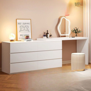 Dressing Table Bucket Cabinet Integrated Household Modern Simple Style Makeup Table Bedroom Thickened Extendable Cream Dressing Table