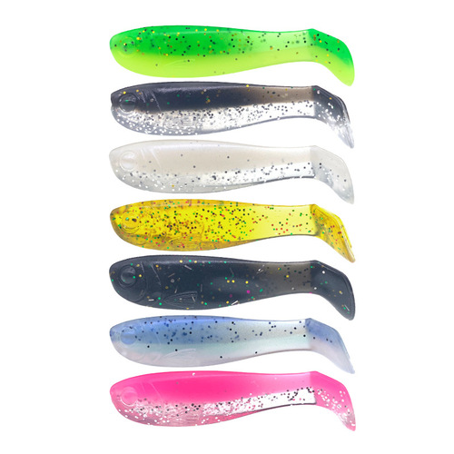  New 3D Little Fat Fish T-tail 4cm/5cm Luya Soft Bait Soft Worm Bass Mandarin Fish False Bait Blackfish Luya Bait