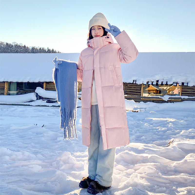 2025 invierno nueva moda suelta con capuzas de algodón de mujer larga ropa de pan gruesa chaqueta de algodón caliente image 9