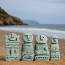 巴厘石人青砂石微景观造景鱼缸摆件盆景创意个性工艺品桌面装饰