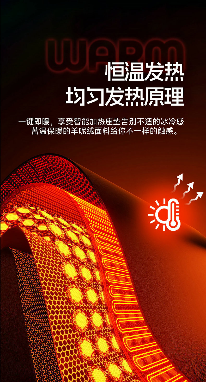 Car Heated Cushion Winter Car Warm Seat Fast Heating Electric Heating Plush Monolithic Cushion Cross-border Shipping