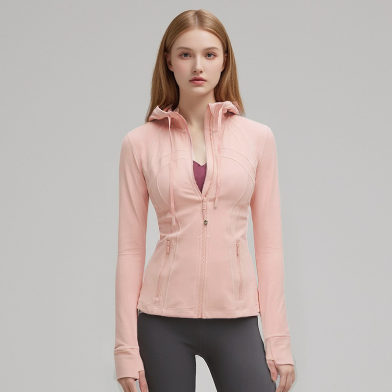 Upgraded Third Generation Nude Mesh-Free Hooded Jacket Quick-Drying Slimming Fitness Yoga Hooded Cardigan Sports Jacket for Women