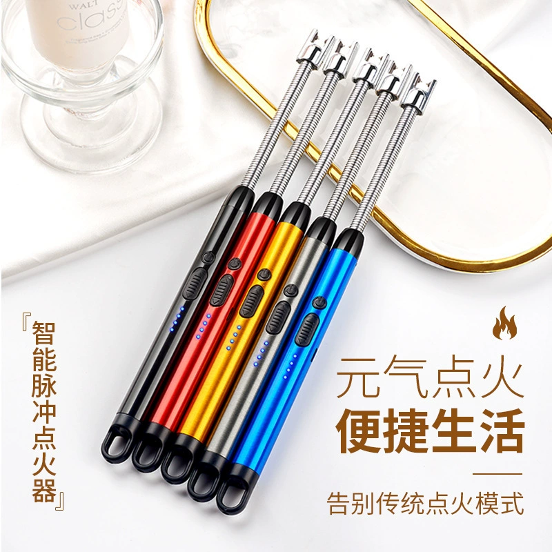 Пистолет зажигания с USB-зарядкой, модель для экспорта, удлиненный воспламенитель для свечей, газовой плиты, металлический шланг, дуговой воспламенитель, мягкий.