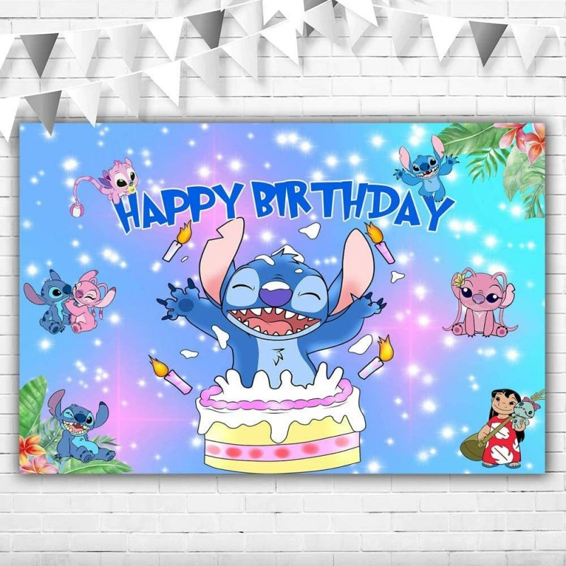 Летний пляж Stitch день рождения украшения помещение планировка Stitch фото фоновая баннер