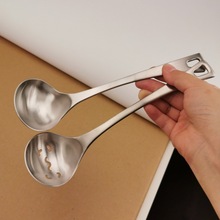 18/10不锈钢汤勺漏勺汤壳304粥勺子火锅勺子粥勺加深加厚带挂孔