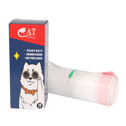 Amazon new continuous rolling cat litter pan inner lining trash bag cat litter bag cat toilet cat poop binding rope trash bag