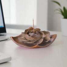 手工粗陶泥莲花香插陶瓷香薰炉家用香座线香香插家居摆件节日礼物