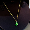 Green necklace, small design chain for key bag , internet celebrity, trend of season, simple and elegant design, 2022 collection