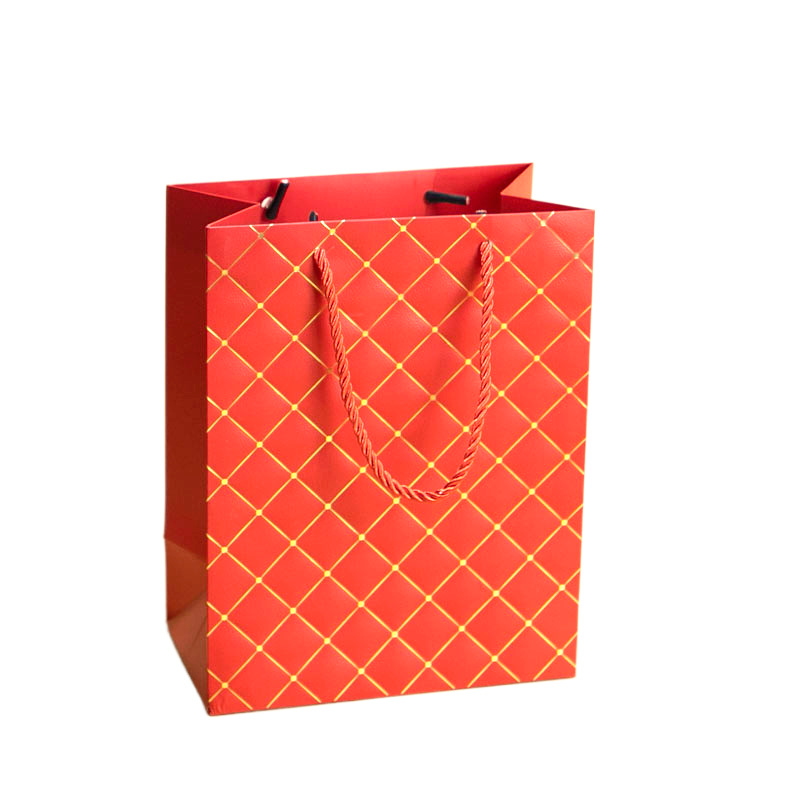 Bolsa de diamantes roja; cartón blanco; largo 12*ancho 7*alto 15cm