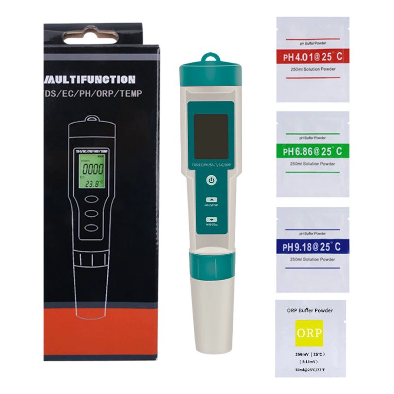 Ручка для проверки качества воды 7-в-1 PH/TDS/EC/солености/SG/ОВП/температура портативная 8-функциональная ручка для проверки ph