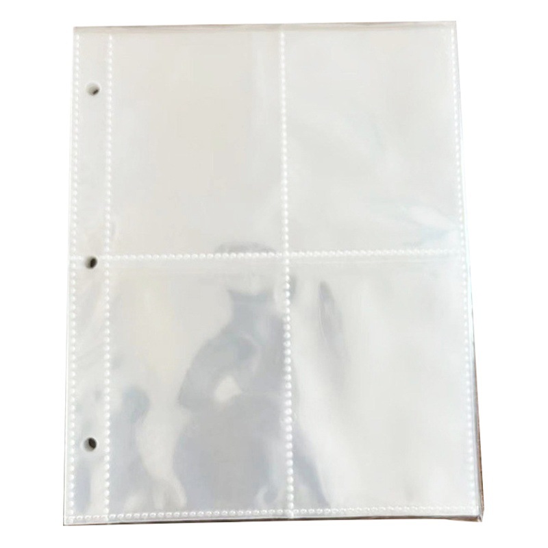A5 four-grid card book inner page degradable card page replacement core transparent PP inner page double-sided card 4-grid degradable