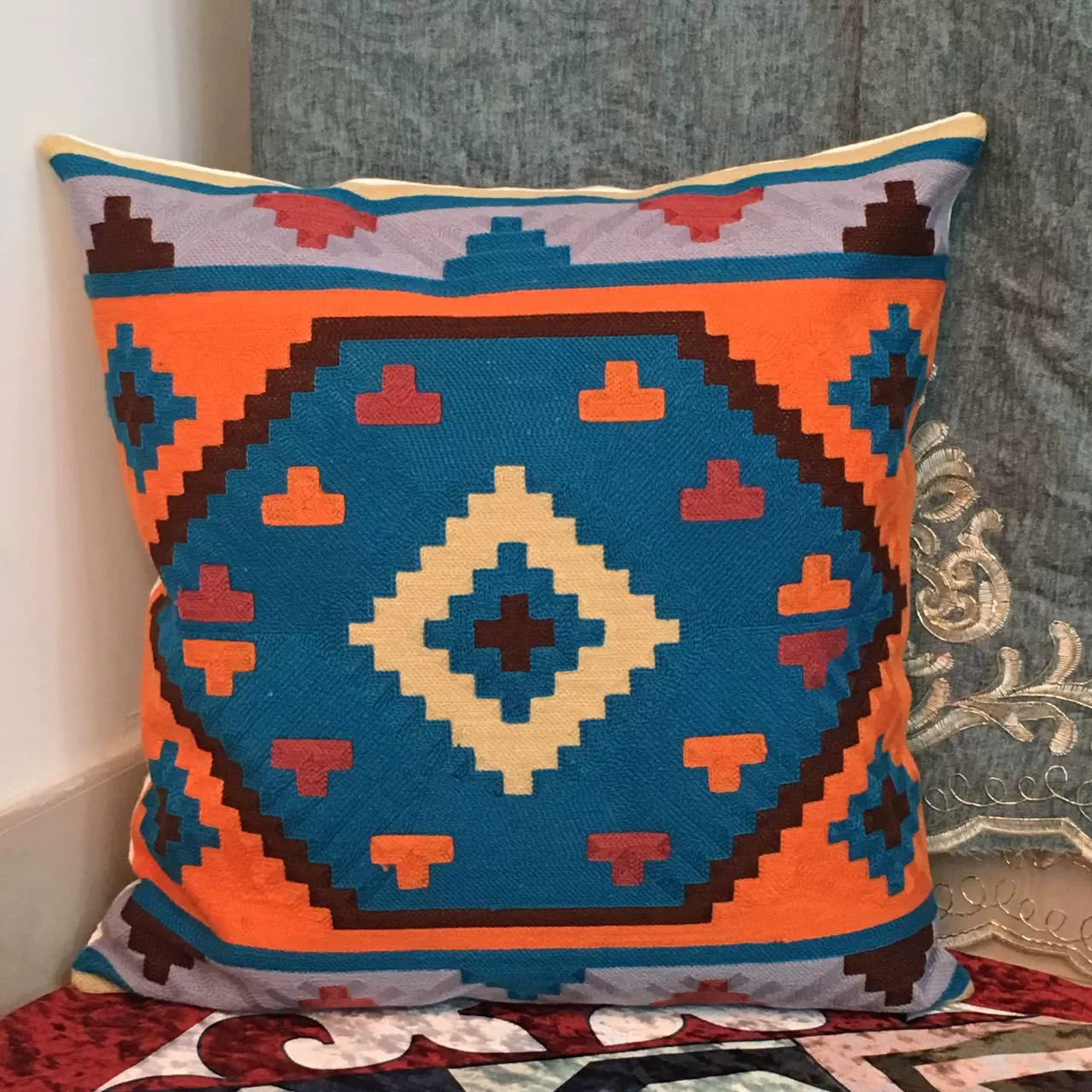 Новое геометричное embroidery подушка-подушка этносмешанный геометрический хлопок и лен минималистичная гостиная диван подушка без ядра