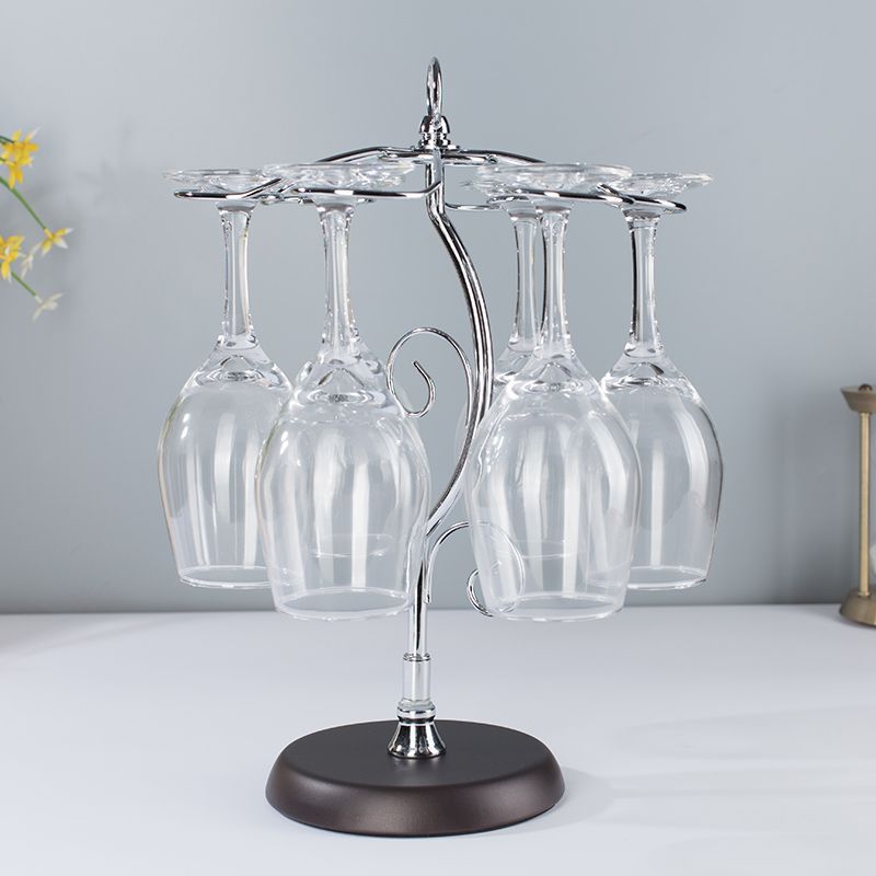 Estante de vino de estilo europeo Estante de vino Estante de vino Decoración de gabinete de vino Decoración de botella de vino Estante de copa de vino tinto Estante de copa de pie alto al revés