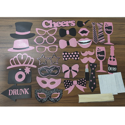 30 gold glitter powder photo props black and gold wedding celebration New Year birthday party photo props funny decoration