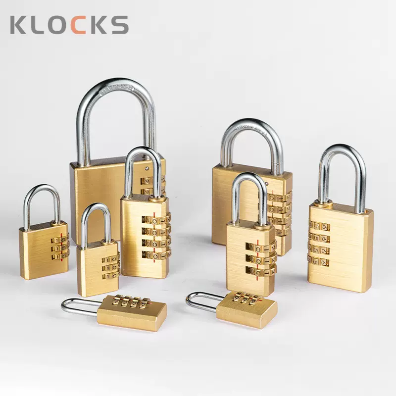 海关锁黄铜迷你箱包3轮4轮弧形密码锁行李储物柜转轮小密码挂锁