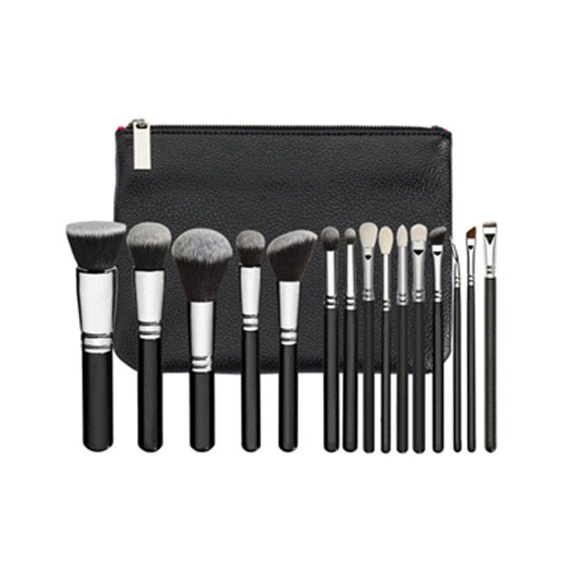 15 oro rosa marrón Rosa maquillaje cepillo traje profesional belleza herramienta conjunto cepillo suave pelo no duele la cara