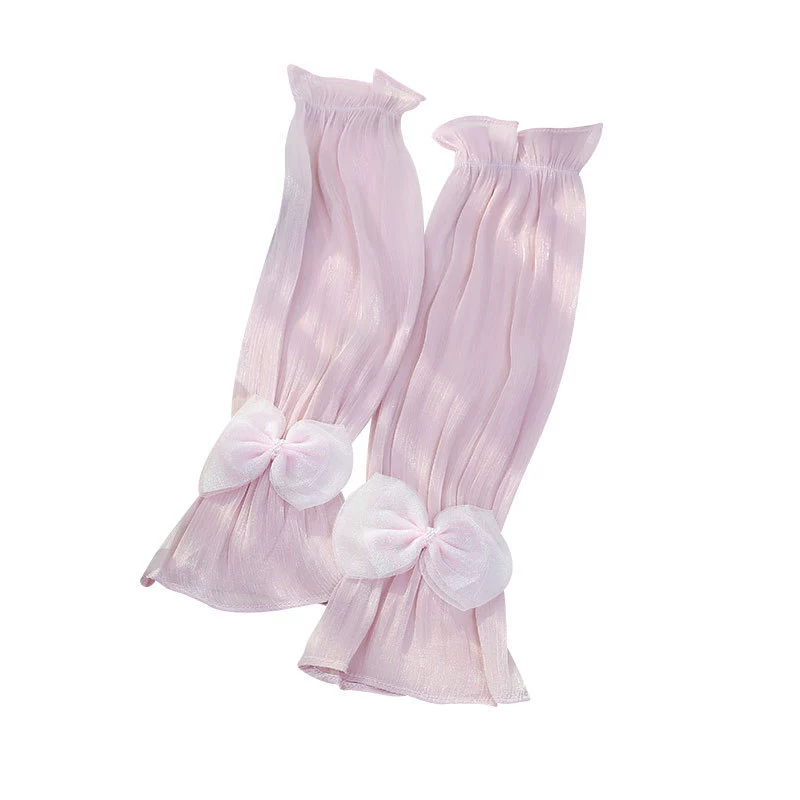 Summer elegant protection sleeve with bow, comfortable thin sleeves, sun protection, loose fit, puff sleeves