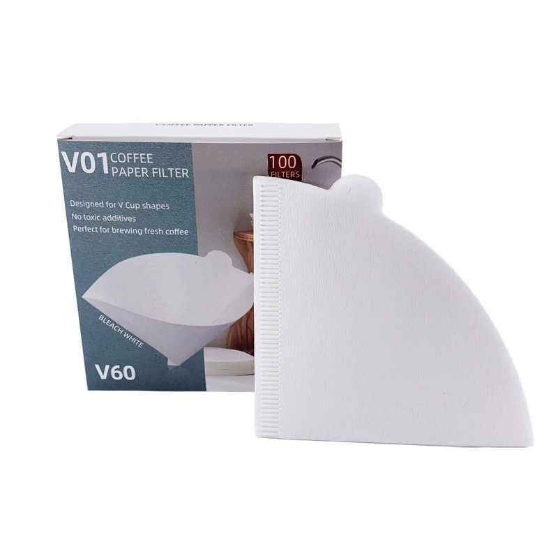 Белая бумага фильтра для кофе V60 цветная коробка конус V01 100 фильтров для кофе
