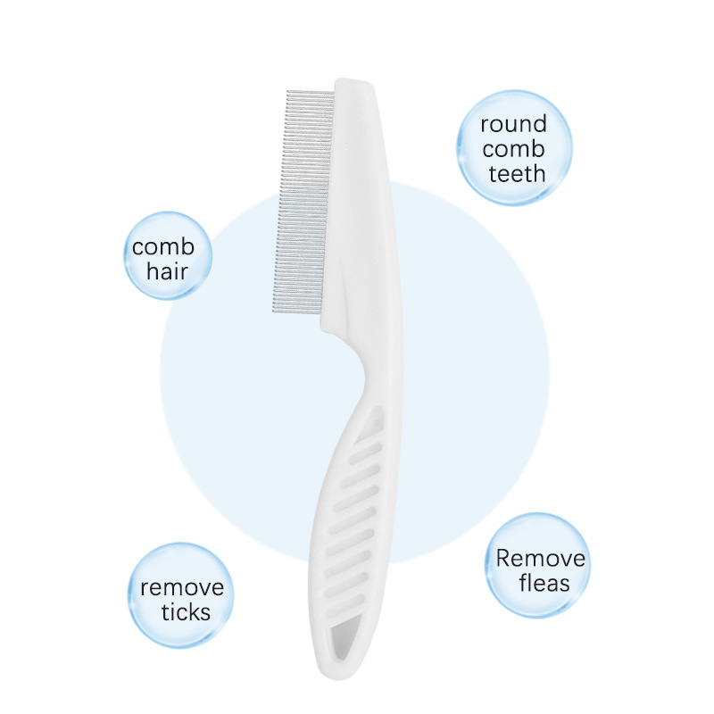 Venta caliente de Amazon peine de pulgas para mascotas para eliminar el vello flotante y eliminar las pulgas, piojos, dientes densos, peine de aguja, limpieza de mascotas, belleza