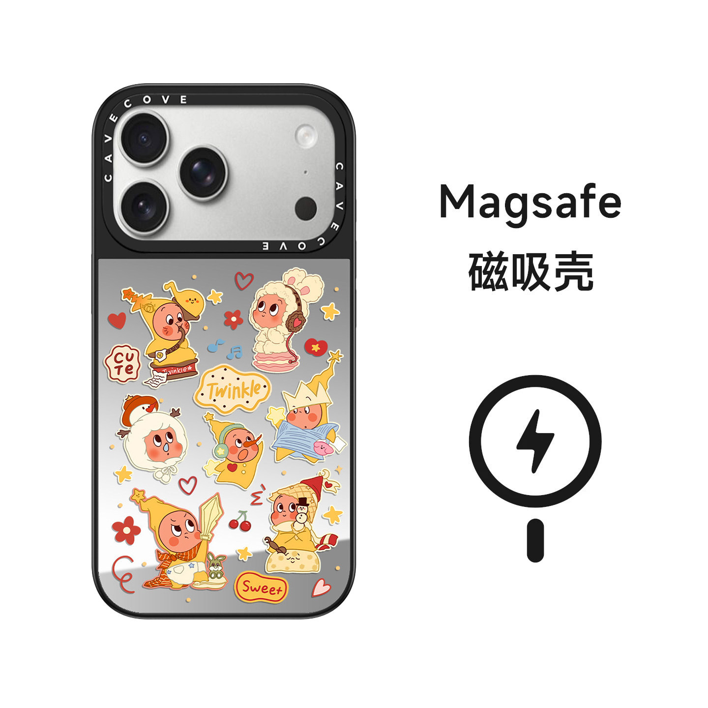 애플 윙크 별사람 MagSafe 마그네틱 흡입 적용 애플 17promax 휴대전화 케이스