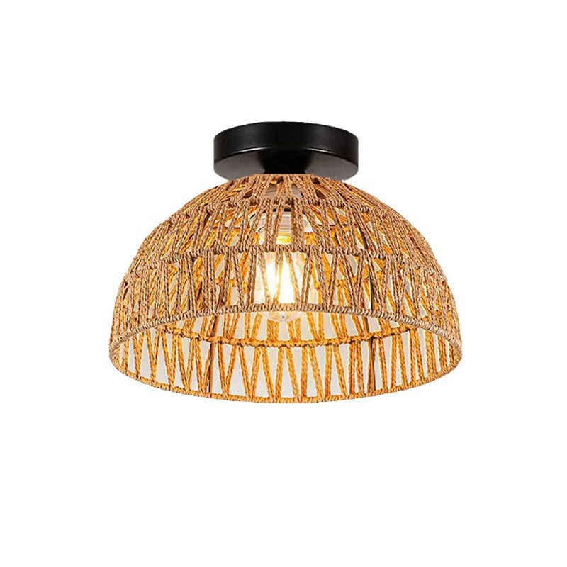 Lámpara de techo tejida a mano con cuerda de cáñamo de imitación estadounidense