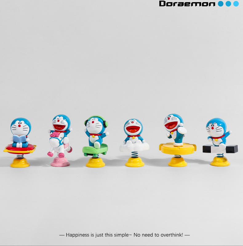 Official Doraemon Cute Time Car Ornament Doraemon Shaker Trendy Toy Desktop Decoration