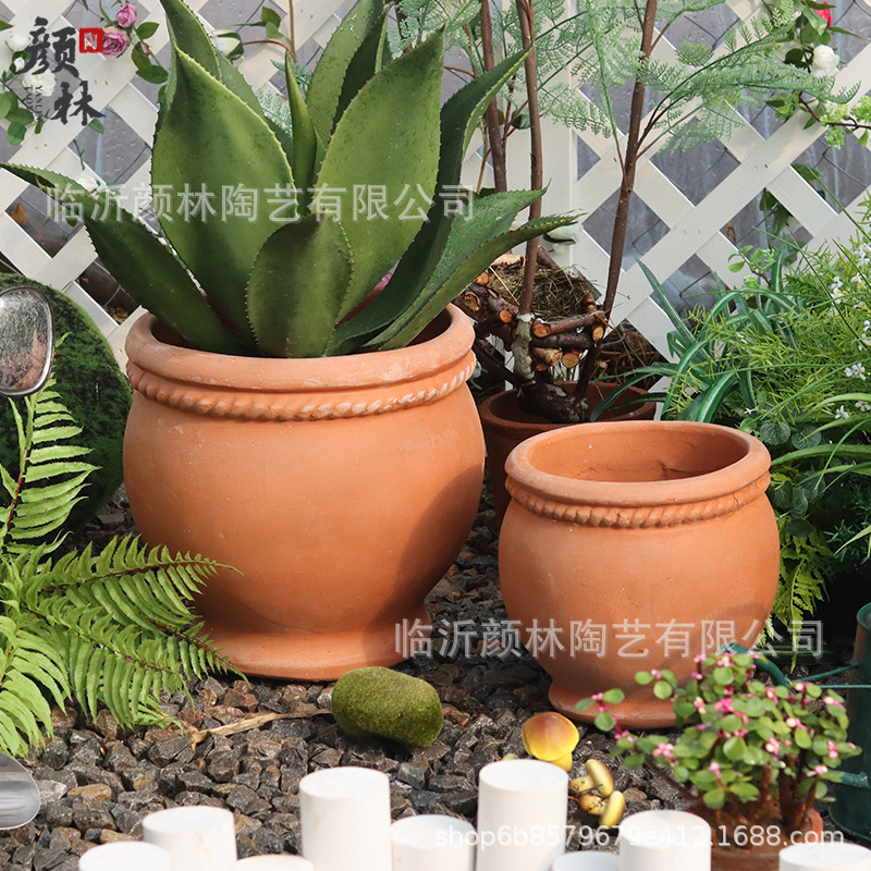 American red pottery pot bouquet pot foreign trade Roman pot stoneware pot garden balcony flower pot pottery pot European style flower pot