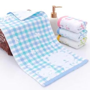 Gauze children's towel 25x 50 rectangular cotton small towel kindergarten cartoon soft absorbent factory wholesale