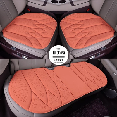 with Ramus suede, Seat cushion, seat cover - vibrant-orange-lams-suede-hot-pressed-perforated-currently-driving-1-small-cushion