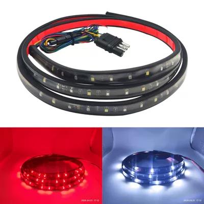 Cross-Border Hot-Selling Car Trunk Lights, Pickup Truck Lights, Multi-Function Warning Lights, Rear Brake Streamer Lights, Car Modification (Other lights) - single-row-white-red-light-120cm-72-lamp-beads