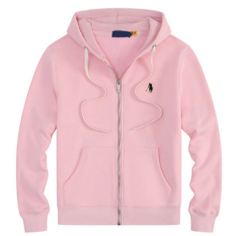 外贸爆款加绒小马秋冬RL连帽开衫纯色卫衣刺绣宽松大码保罗男装Po