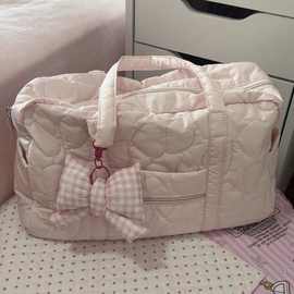 自制可套拉杆箱旅行袋单肩包爱心波士顿短途旅行