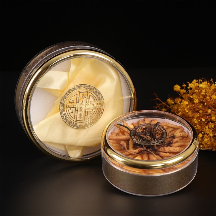 透明亚克力燕窝包装盒 加厚锁扣虫草礼品盒 圆形透明礼盒制作批发