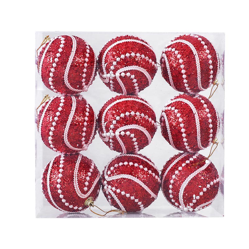 8CM espuma de perla hecha a mano bola de Navidad set colgante decoración de árbol de Navidad colgar bola